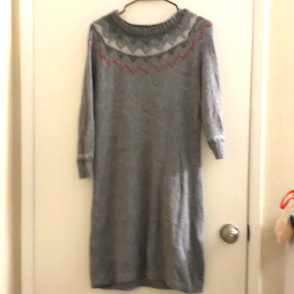 Grey sweater dress